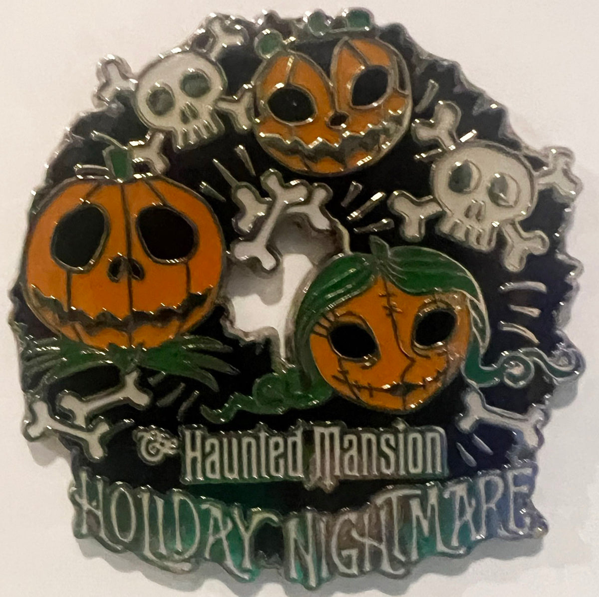 Jack & Sally Wreath Nightmare Before Christmas 2 Pin Set Japan